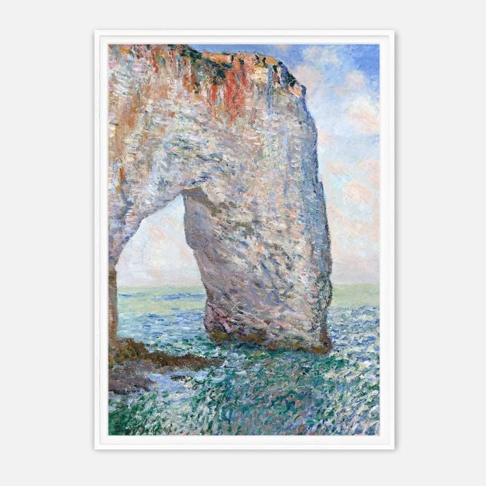 Galrie The Stunning Manneporte Cliffs Artwork by Claude Monet (1886), White Frame, A4 21 x 30cm (8 x 12inch)