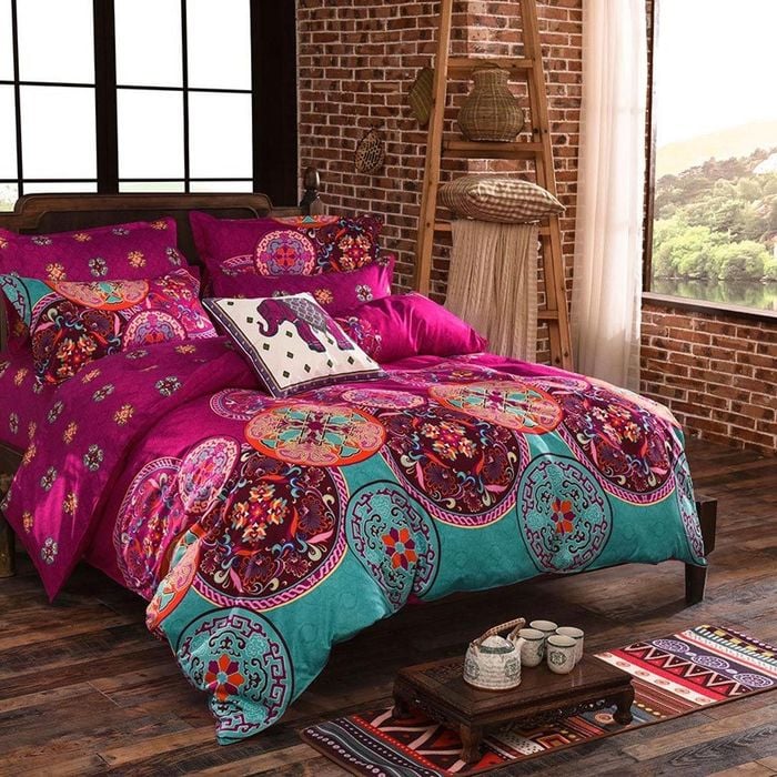 Fabric Fantastic Mandala King Size Quilt/doona/duvet Cover Set