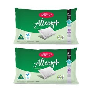 2PK Tontine Allergy Plus Stain Ease Pillow High & Firm Athsma Friendly Standard