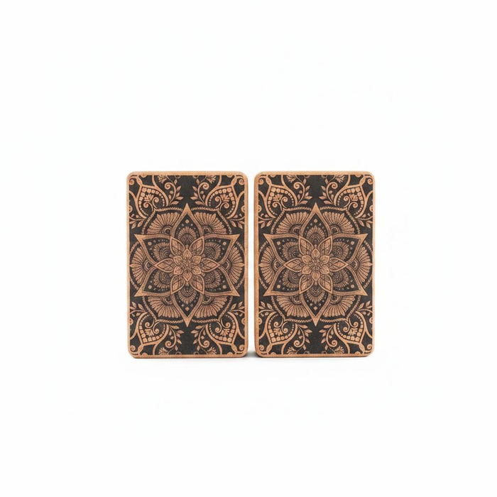 Zenvibes Natural Cork Printed Block - Blossom Harmony Block - Pair