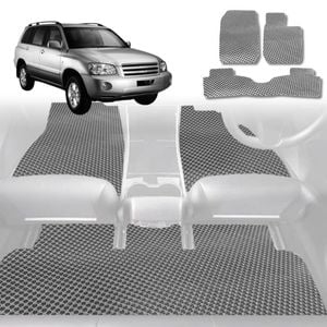 6D Diamond Car Floor Mats for Toyota Kluger (XU20)2001-2007-Full Set-Grey-Outback GT