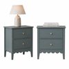 Artiss 2X Bedside Table 2 Drawers Bedroom Storage Nightstand Green