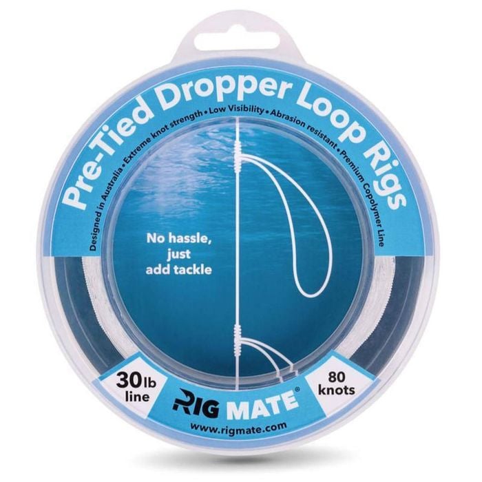 Rig Mate Pre Tied Dropper Loop Paternoster Monofilament Leader 30lb (80 Knots)