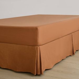 Dreamaker Superfine Washed Microfibre Pleated Valance Rust King Bed