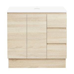 CIBO 900m Coast Veneer Nordic Full Height Bathroom Vanity With Solid Surface Top