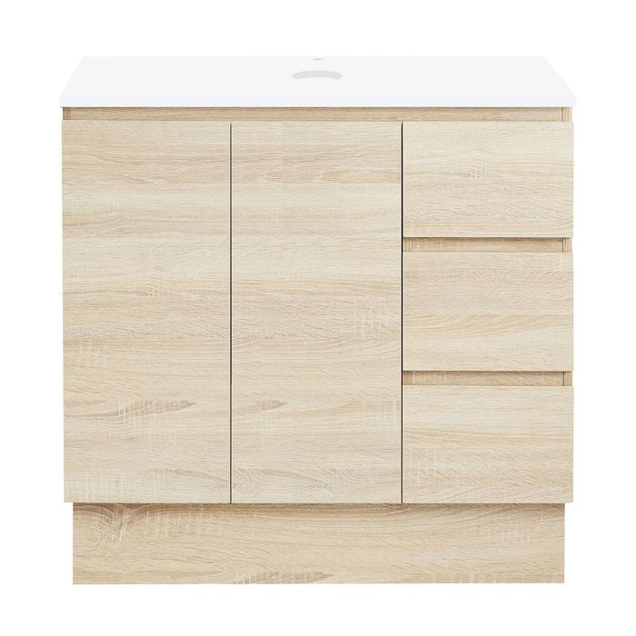 CIBO 900m Coast Veneer Nordic Full Height Bathroom Vanity With Solid Surface Top