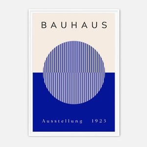 Galrie Bauhaus 1923 Exhibition Poster Iconic Geometric Art Print, White Frame, A3 30 x 42cm (12 x 16inch)