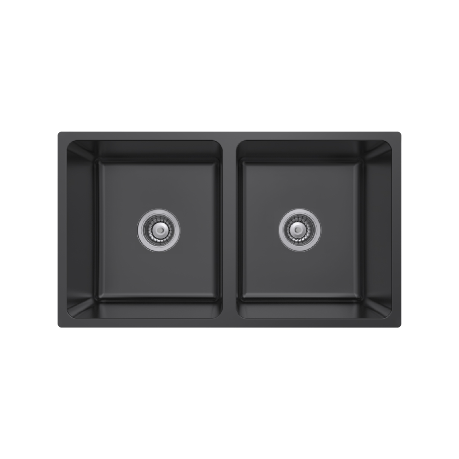 Mondella Resonance Matte Black Double Bowl Rectangular 1 & 3/4 Sink thumbnail 2