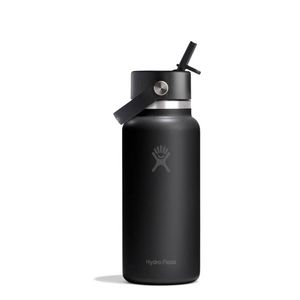 Hydro Flask Bottle Wide Mouth With Flex Straw Cap 32oz/946ml - Black