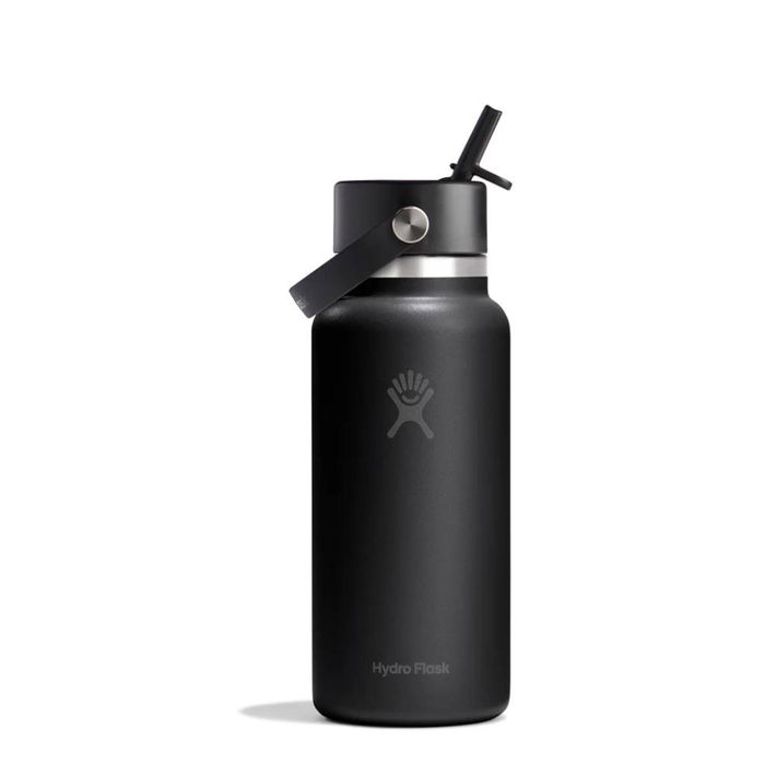 Hydro Flask Bottle Wide Mouth With Flex Straw Cap 32oz/946ml - Black