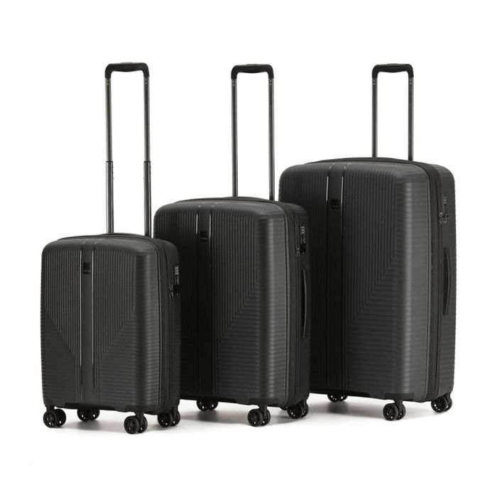 3pc Tosca F-Lite Suitcase Set Hard Shell Lightweight Travel Luggage Black