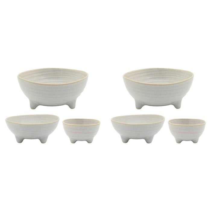 2x 3pc Ecology Ottawa Nesting Bowls Dishes 8/12/16cm Oyster