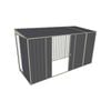 Build-a-Shed 1.5 x 3.7 x 2m Sliding Door Tunnel Shed with Double Sliding Side Doors - Grey
