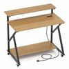 Costway Mobile Computer Desk Office Study Desk Writing Table Natural