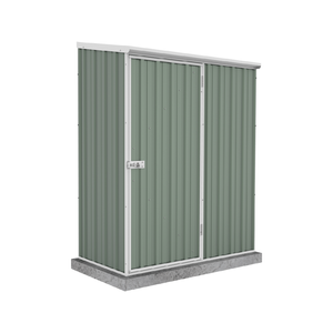 Absco Sheds 1.52 x 0.78 x 1.95m Pale Eucalypt Space Saver Single Door Garden Shed