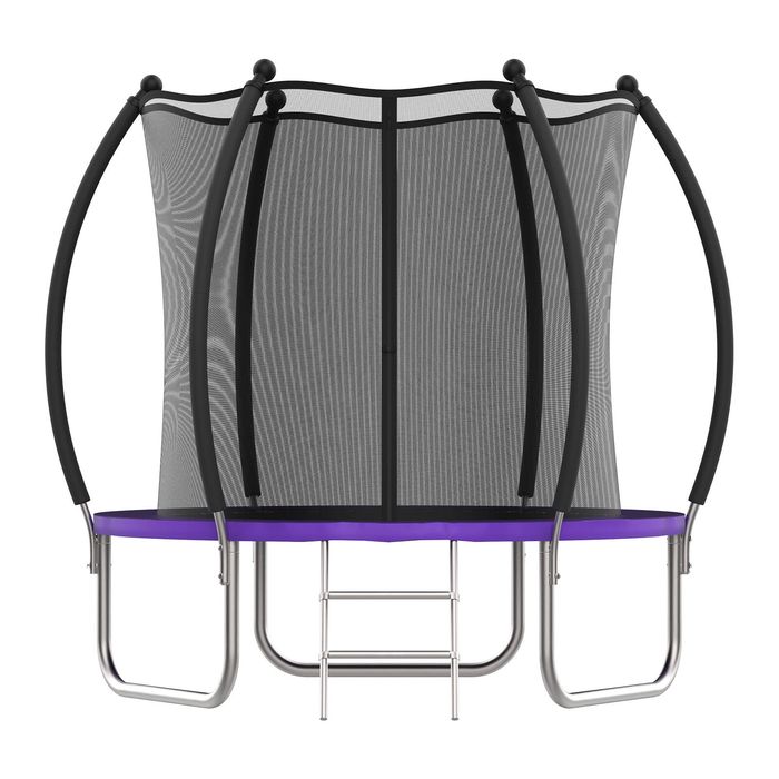 Advwin 8FT Outdoor Trampoline for Kids w/Ladder, Sprinkler & LED Lights, Max Limit 200 kg