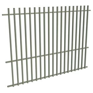 ProtectorAl 2400W x 1800H Pale Eucalypt Aluminium Batten Pool Fence Panel with Mid Rail