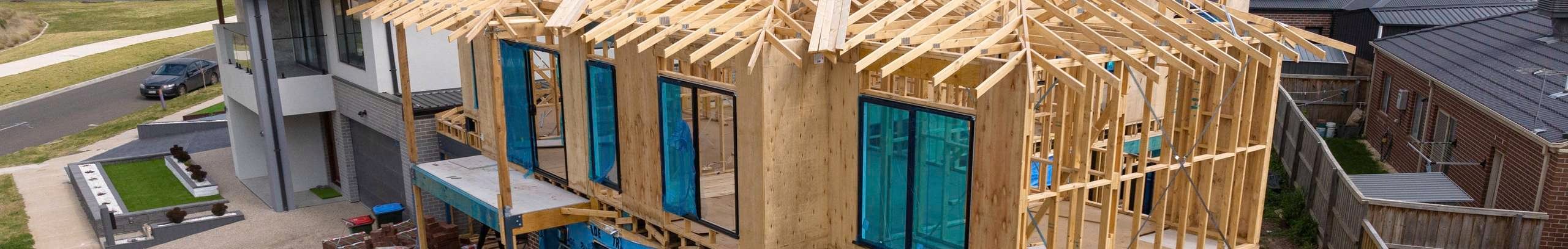 View of house frame.