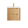 Attica Baia 600mm English Oak Fluted Vanity With Ceramic Top