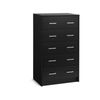 Design Square Marcus Wooden Wooden Chest Of 5-Drawers Tallboy Storage Cabinet Black