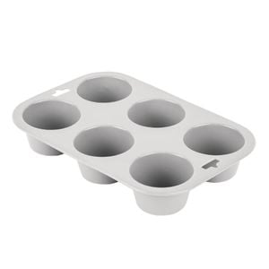 Vogue Muffin Pan Flexible Silicone 6 Hole Baking Tray Kitchenware