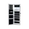 Levede Wall Mounted or Hang Over Mirror Jewellery Cabinet with LED Light White