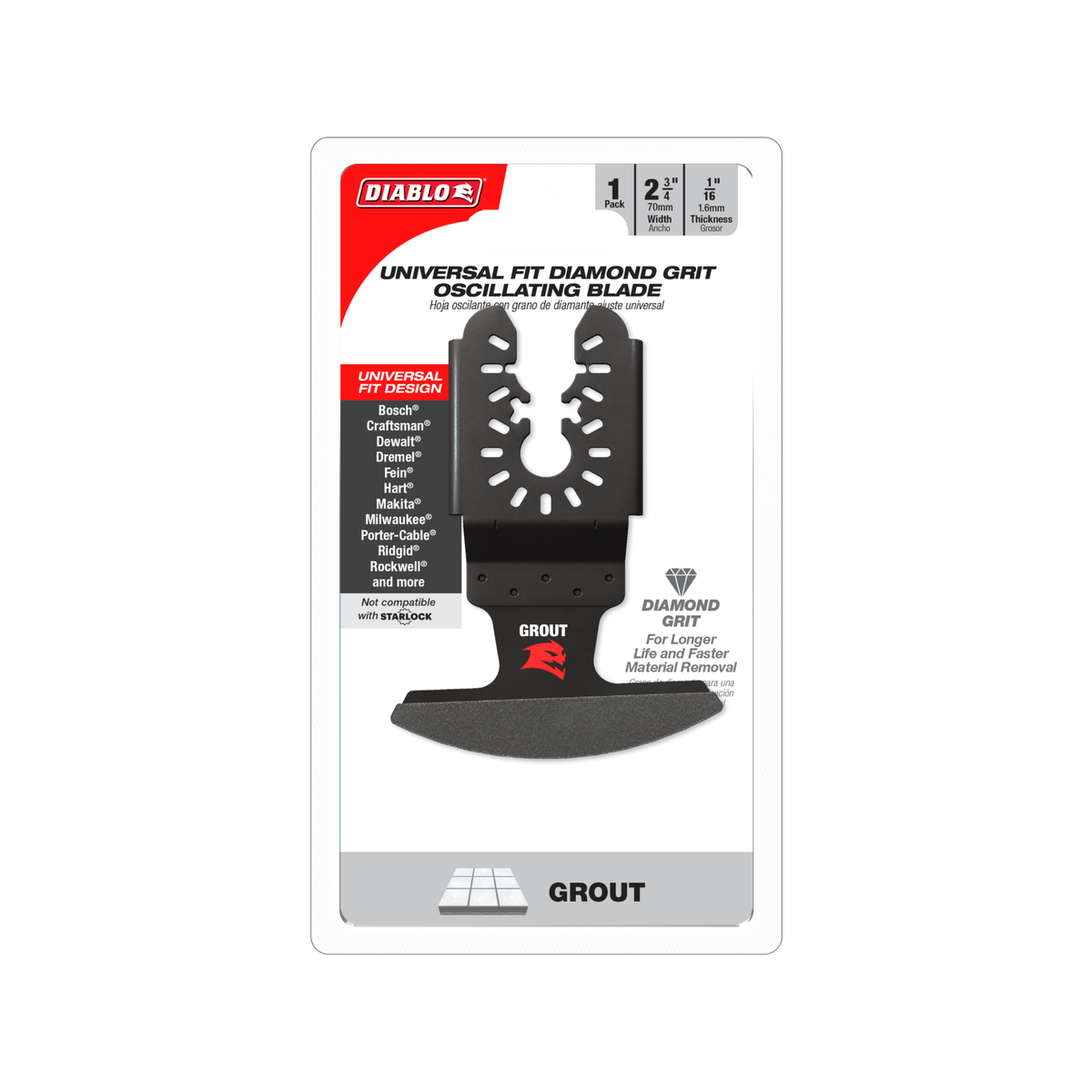Diablo 70mm Universal Fit Diamond Grit Multi Tool Blade for Grout 2608F02294 Bunnings Australia