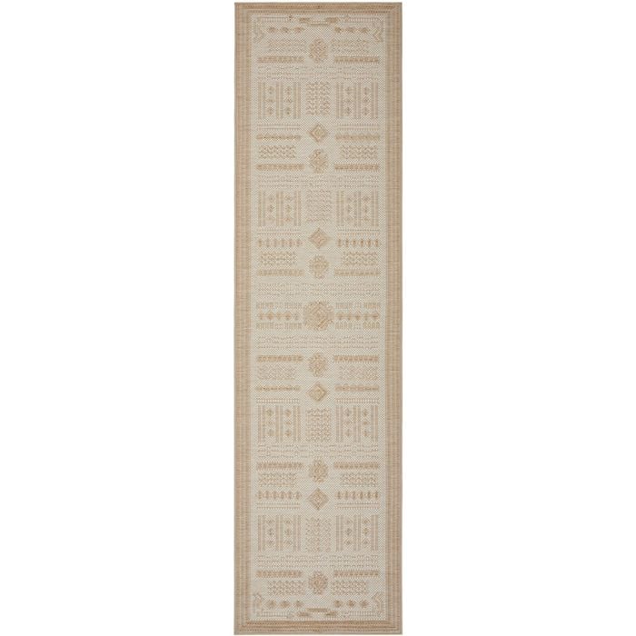 The Rug Connection Alfresco Ziggy Light Beige 400x80cm - Large Runner Pet Friendly Washable Outdoor Rug