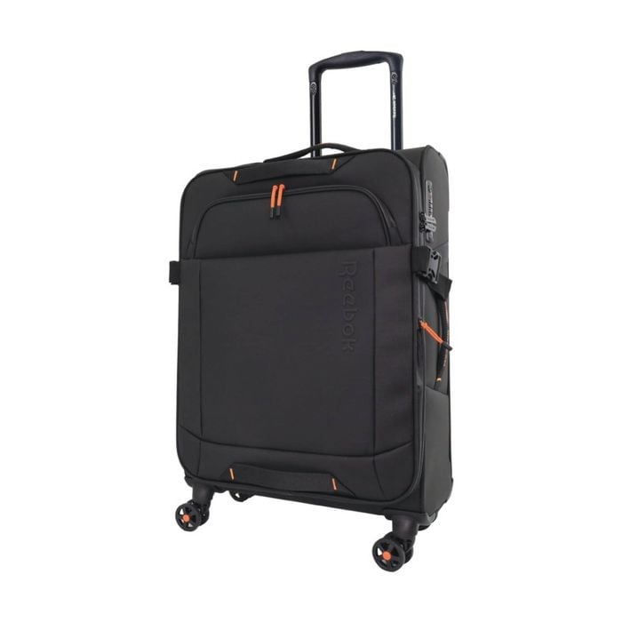 Reebok Pro Medium Leather Film Soft Shell Suitcase Travel Luggage 69cm Black