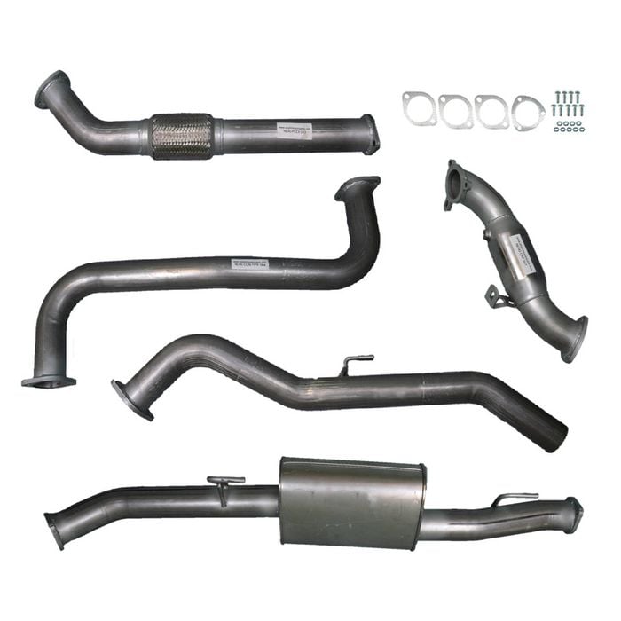Ignite Exhausts Turbo Back For Nissan D40 Navara 2.5l Manual 3" Cat & Muffler Raw Aluminised Steel