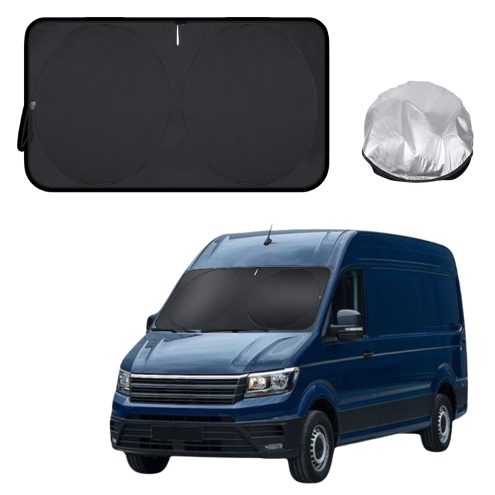Front Windscreen Sun Shade for VolksWagen Crafter 2017 - Current (Typ SY/SZ) - XL 160 x 100 cm - Black