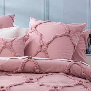 Renee Taylor Moroccan Cotton Chenille Blush European Pillowcase