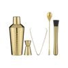 5pc Spencer Hammered Stainless Steel Cocktail Set - Gold