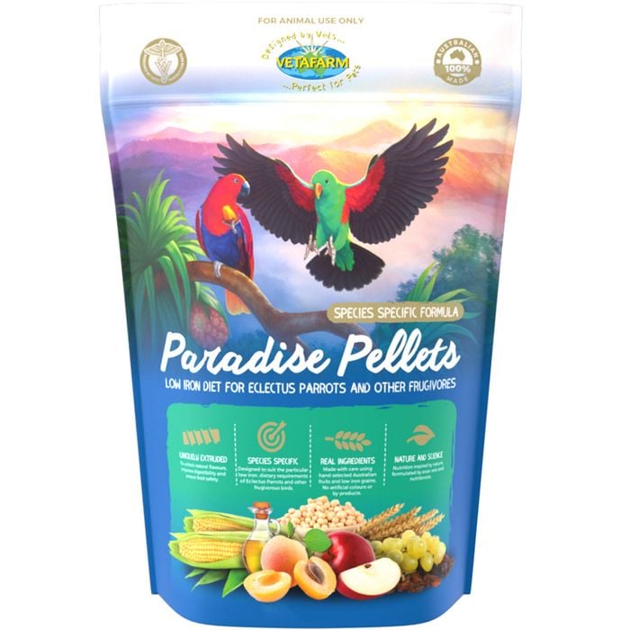 Vetafarm Paradise Pellets For Eclectus Parrots Bird Food 2kg
