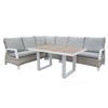 FurnitureOkay Sorrento 5-Piece Wicker Outdoor Modular Lounge Setting - White Shell