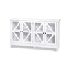 Hamptons Buffet Sideboard with 2 Glass Doors White