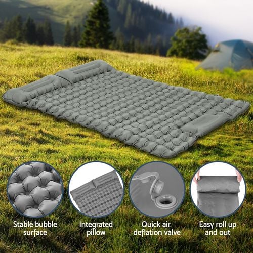 Weisshorn Self Inflating Mattress Camping Sleeping Mat Air Bed Double Pillow Bag Bunnings Australia