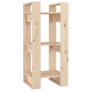 vidaXL Solid Wood Pine Book Cabinet/Room Divider Storage Shelf Rack Furniture