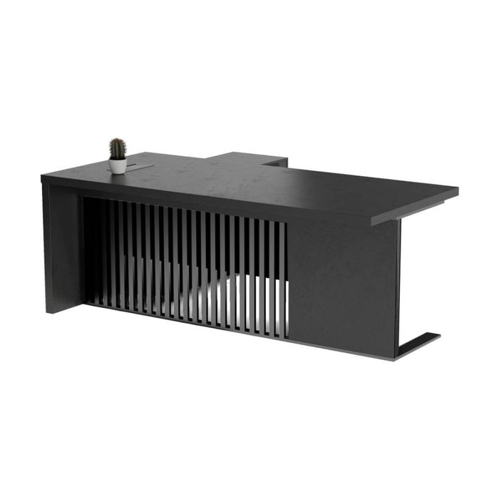 Modern Furniture AFTAN 180 cm Black Executive Desk - Black Concrete