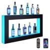 Vevor LED Lighted Liquor Bottle Display Black Bar Shelf RF and App Control