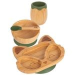 Tiny Dining 4pc Bamboo Fox Baby Feeding Set with Suction Cup