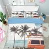 3D Green Palm Tree Beach Quilt Cover Set Bedding Set Pillowcases  172