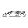 Ignite Laser Lamborghini 2012 Gallardo Silhouette Metal Wall Art Rustic Metal 15.7inch/40cm