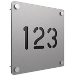 ProtectorAl 280 x 280mm Silver Matt ACM Cut Through Custom House Sign - 280mm x 280mm Silver Matt