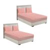 SOGA 2 Pack Pink King Clover Quilted Fleece Mattress Cover Sets with 4 Pillowcases