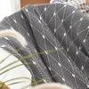 CottonMore Knitted Cotton Blanket 120x160cm Sofa Bed Home Decor Throw Rug - Black