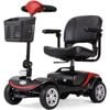 EQUIPMED FreeRoam+ Mid-Sized Foldable Electric Mobility Scooter, Red