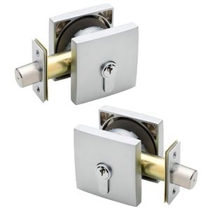 Gainsborough Satin Chrome G2 Series Double Cylinder Smooth Square Deadbolt