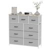 Advwin 9 Chest Of Drawers Storage Cabinet Fabirc Drawers Light Grey