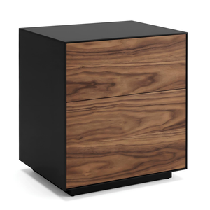 MIUZ Walnut Veneer Bedside Table Handle-Free Push-to-Open Nightstand